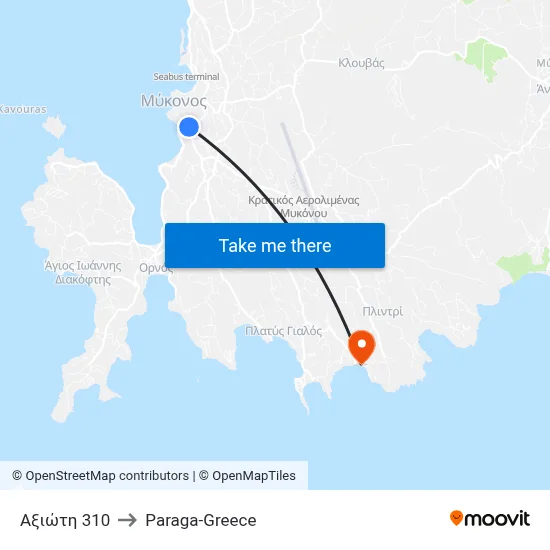 Axioti 310 to Paraga-Greece map
