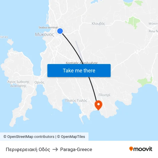 Peripheral Road to Paraga-Greece map