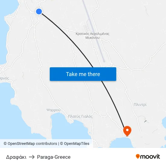 Drafaki to Paraga-Greece map
