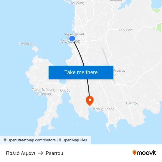 Old Port to Psarrou map