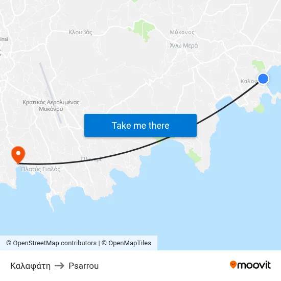 Kalafati Street to Psarrou map