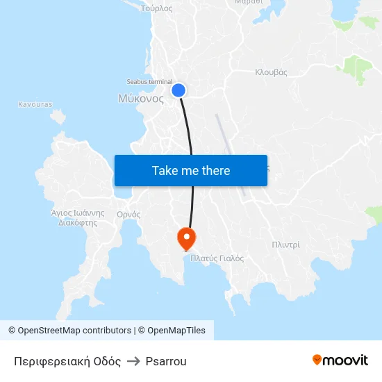 Peripheral Road to Psarrou map