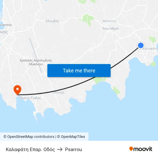 Kalafati Provincial Road to Psarrou map