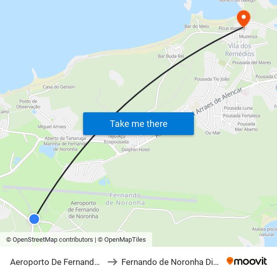 Aeroporto De Fernando De Noronha to Fernando de Noronha Distrito Estadual map