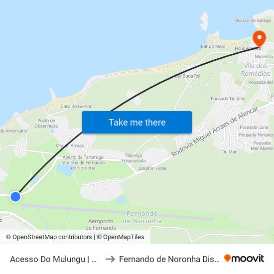 Acesso Do Mulungu | Seu Simplício to Fernando de Noronha Distrito Estadual map