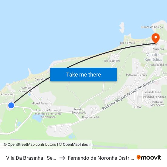 Vila Da Brasinha | Seu Guedes to Fernando de Noronha Distrito Estadual map
