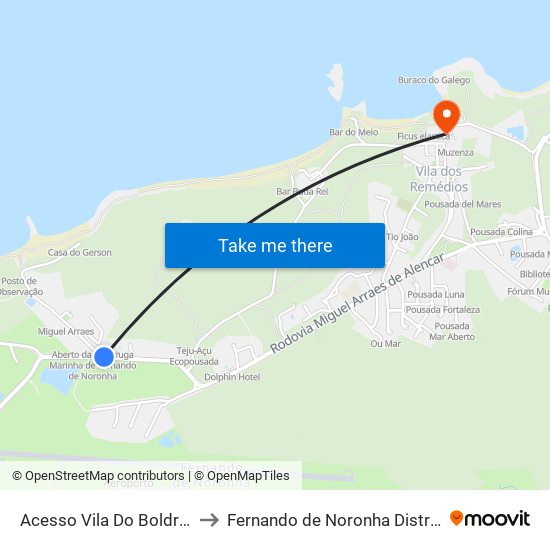 Acesso Vila Do Boldró | Icmbio to Fernando de Noronha Distrito Estadual map