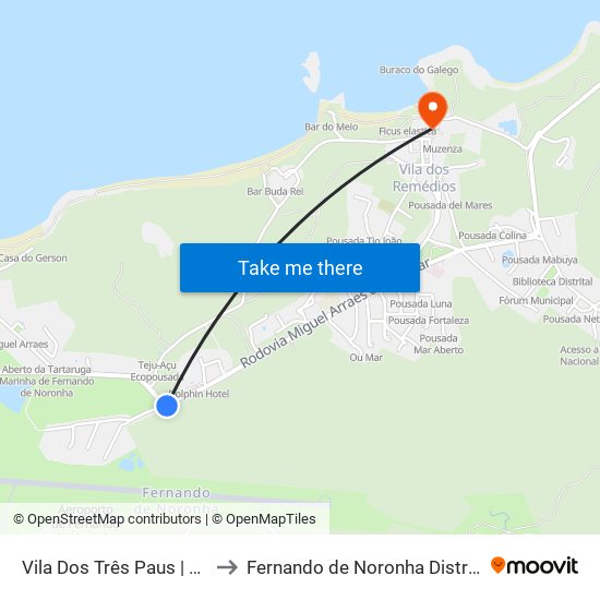 Vila Dos Três Paus | Cajazeiras to Fernando de Noronha Distrito Estadual map