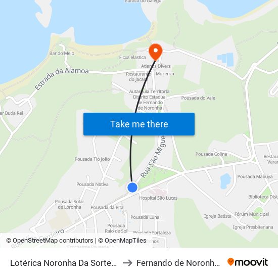 Lotérica Noronha Da Sorte | Empório São Miguel to Fernando de Noronha Distrito Estadual map