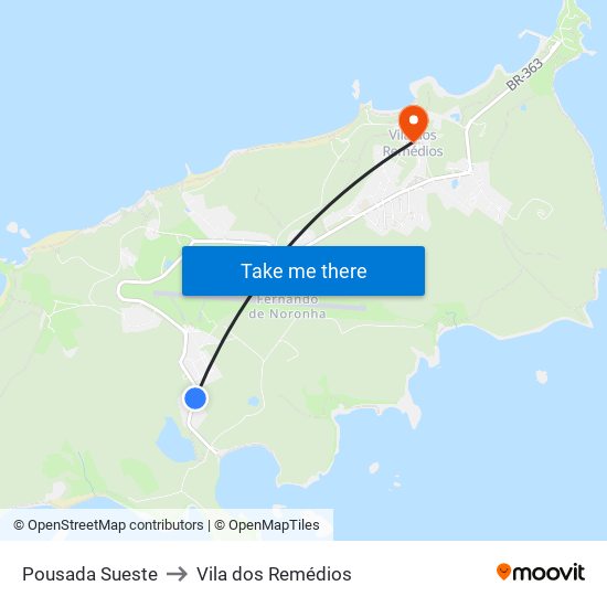 Pousada Sueste to Vila dos Remédios map