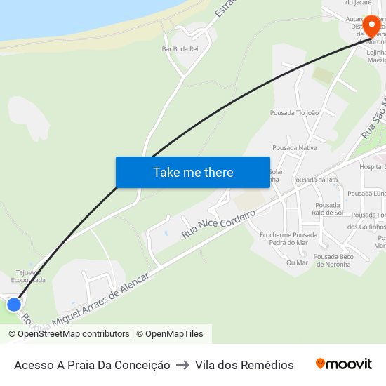 Acesso A Praia Da Conceição to Vila dos Remédios map