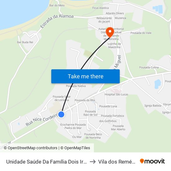 Unidade Saúde Da Família Dois Irmãos to Vila dos Remédios map