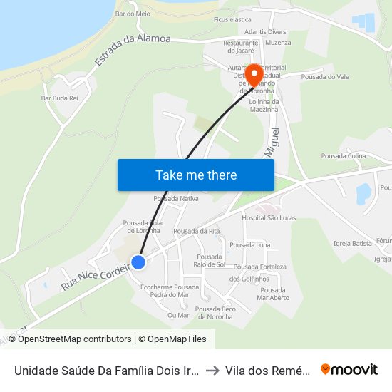 Unidade Saúde Da Família Dois Irmãos to Vila dos Remédios map