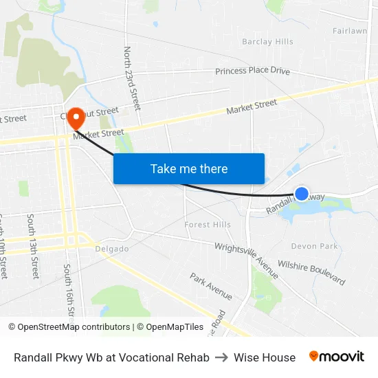 Randall Pkwy Wb at Vocational Rehab to Wise House map