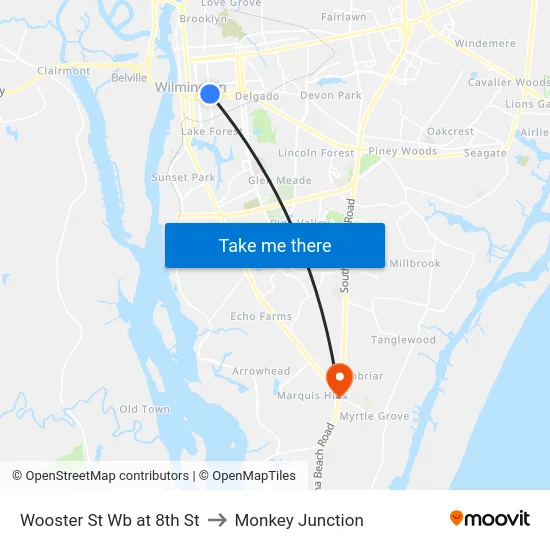 Wooster St Wb at 8th St to Monkey Junction map