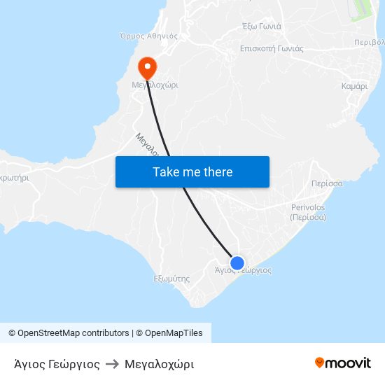 Άγιος Γεώργιος to Mεγαλοχώρι map