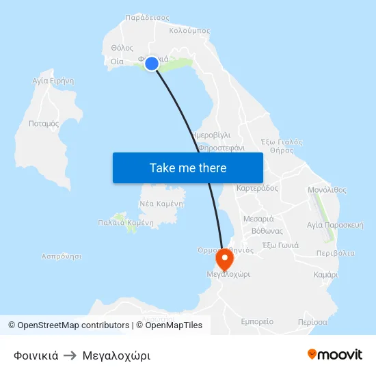 Φοινικιά to Mεγαλοχώρι map
