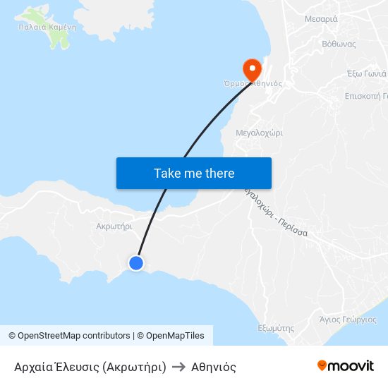 Αρχαία Έλευσις (Ακρωτήρι) to Αθηνιός map