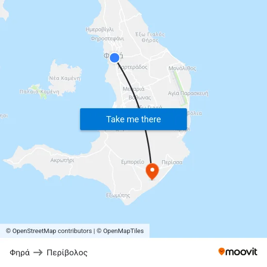 Φηρά to Περίβολος map