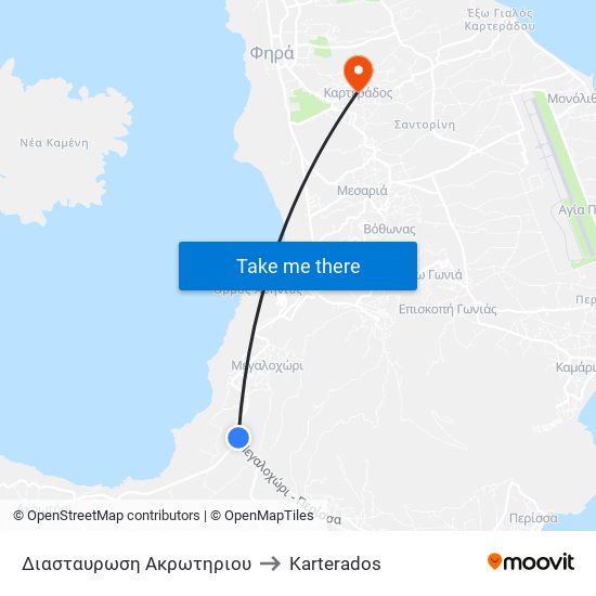 Διασταυρωση Ακρωτηριου to Karterados map