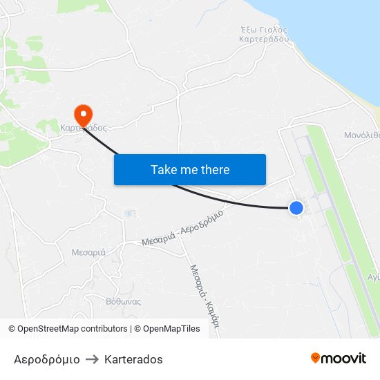 Αεροδρόμιο to Karterados map