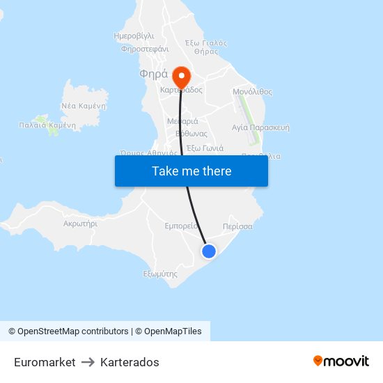 Euromarket to Karterados map