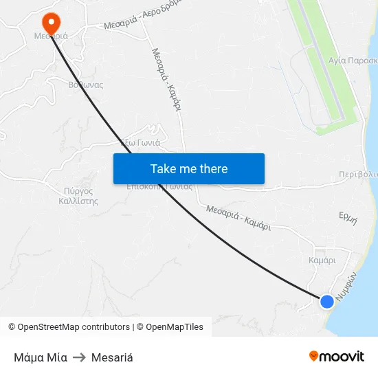 Mama Mia to Mesaria map
