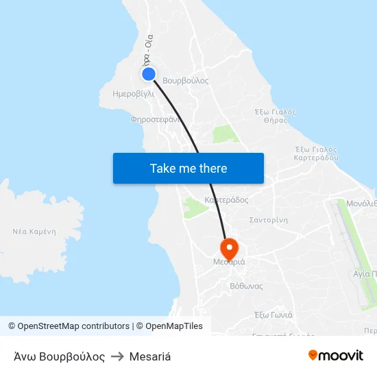 Ano Vourvoulos to Mesaria map