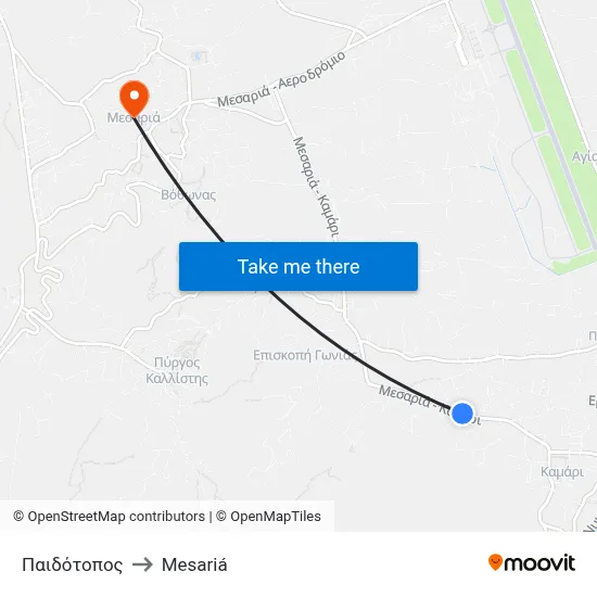 Children's Playground to Mesaria map