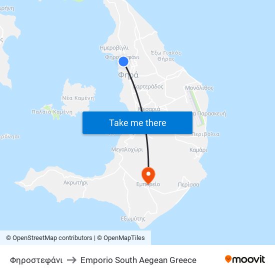 Φηροστεφάνι to Emporio South Aegean Greece map