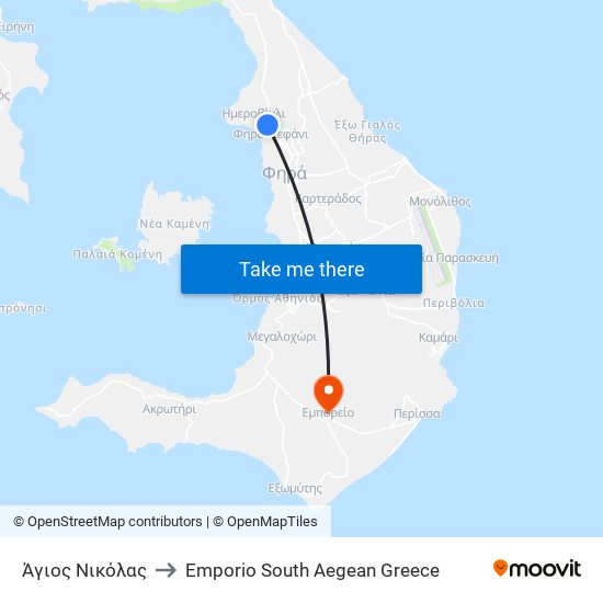 Άγιος Νικόλας to Emporio South Aegean Greece map