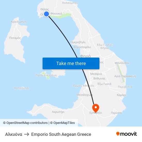 Αλκυόνα to Emporio South Aegean Greece map