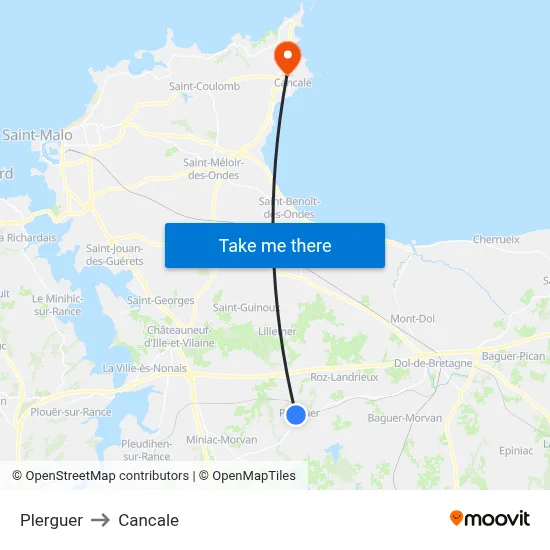 Plerguer to Cancale map