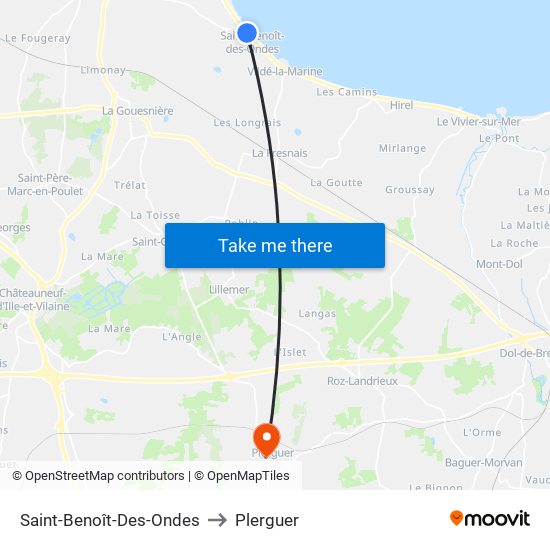 Saint-Benoît-Des-Ondes to Plerguer map
