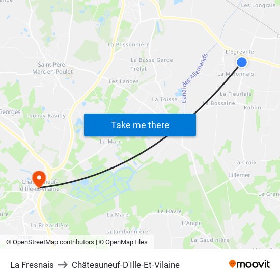 La Fresnais to Châteauneuf-D'Ille-Et-Vilaine map
