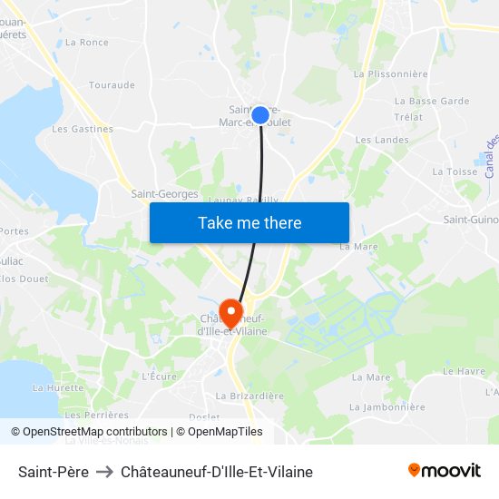 Saint-Père to Châteauneuf-D'Ille-Et-Vilaine map