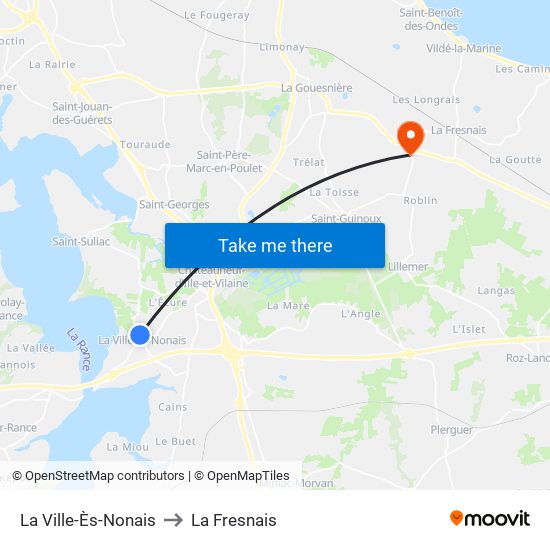 La Ville-Ès-Nonais to La Fresnais map