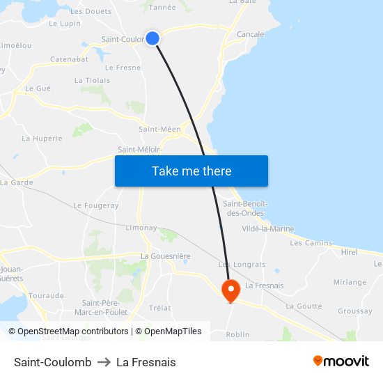 Saint-Coulomb to La Fresnais map