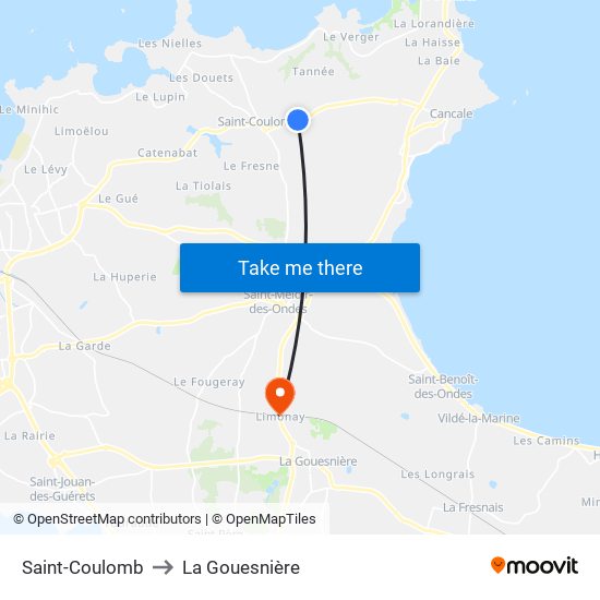 Saint-Coulomb to La Gouesnière map