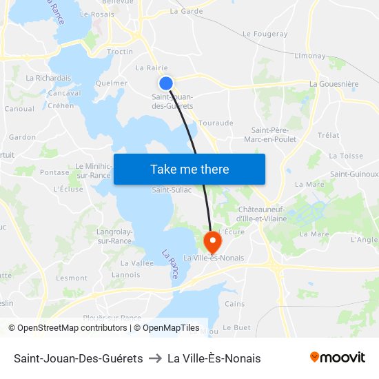 Saint-Jouan-Des-Guérets to La Ville-Ès-Nonais map