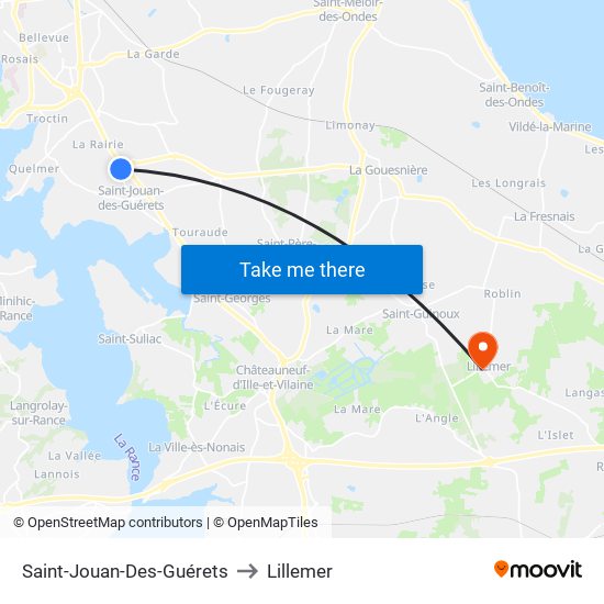 Saint-Jouan-Des-Guérets to Lillemer map