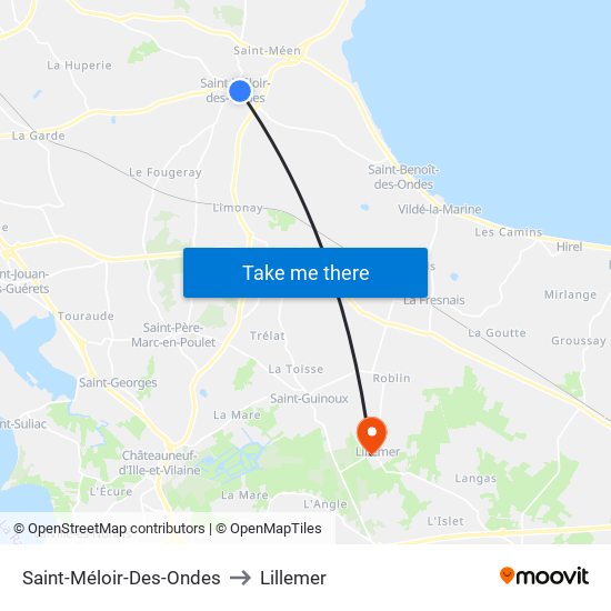 Saint-Méloir-Des-Ondes to Lillemer map