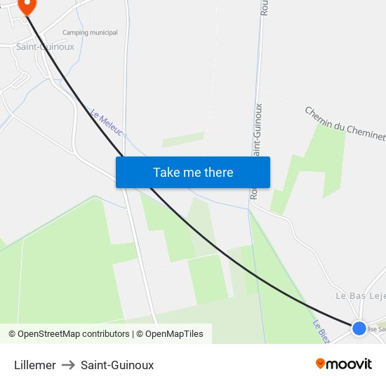 Lillemer to Saint-Guinoux map