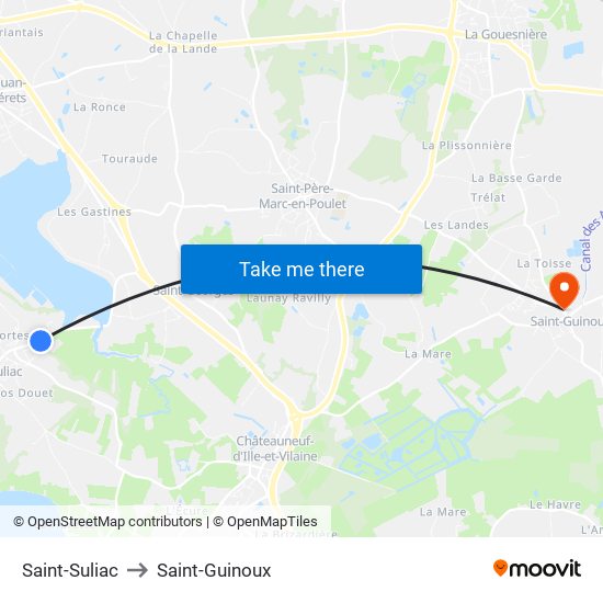 Saint-Suliac to Saint-Guinoux map