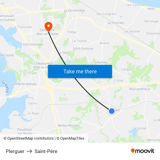 Plerguer to Saint-Père map