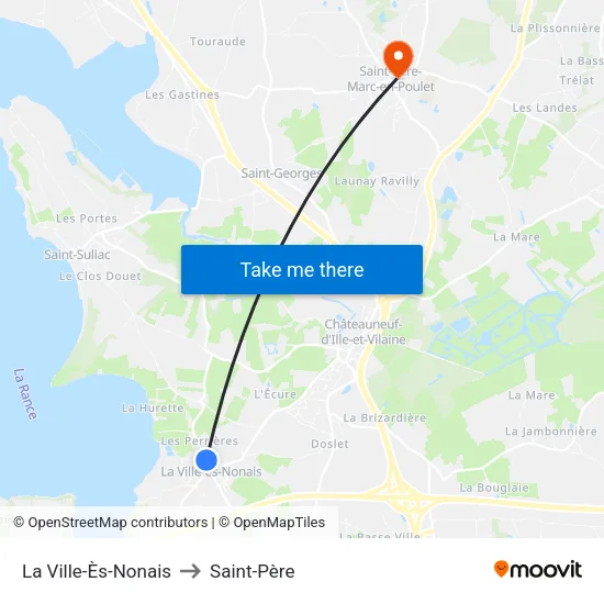 La Ville-Ès-Nonais to Saint-Père map