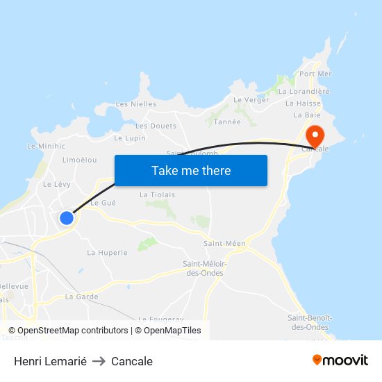 Henri Lemarié to Cancale map