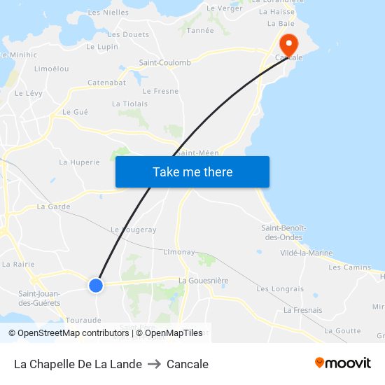 La Chapelle De La Lande to Cancale map