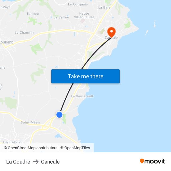 La Coudre to Cancale map