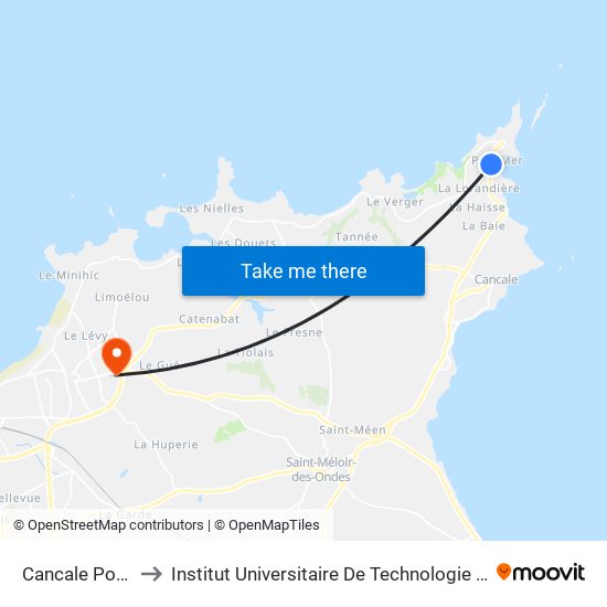 Cancale Port-Mer to Institut Universitaire De Technologie De Saint-Malo map
